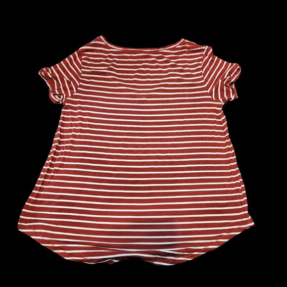 American Eagle Soft & Sexy Striped Tee – Size XS – V-Neck Short Sleeve - Picture 2 of 3
